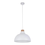 Envostar - Kaitt hanglamp, wit, Ø 34 cm, houten detail