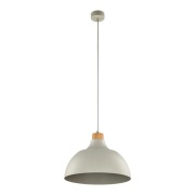 Envostar - Kaitt hanglamp, beige, Ø 34 cm, houten detail
