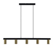 Lindby - Baliko 5 Hanglamp Black/Brass