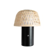 Lindby - Nifelia LED tafellamp op batterijen, bamboe, CCT, dimbaar