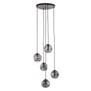 Lindby - Valentina 5 Round Hanglamp Smoked Grey/Brown
