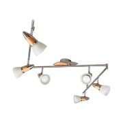 Lindby - Marena 6 Plafondlamp White/Nickel/Wood