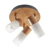 Lindby - Christoph 3 Round Plafondlamp Wood/White