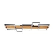 Lindby - Galad 5 LED Plafondlamp Hout