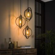 Vico Turn - hanglamp - 40 x 40 x 150 cm - houtskool