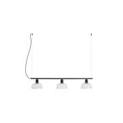 Faro Tatawin - hanglamp 3L - 8,1 x 100 x 210 cm - zwart/melkglas