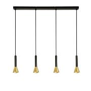 Searchlight Signal - hanglamp 4L - 9 x 84 x 150 cm - zwart en goud