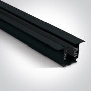 ONE Light Square Track Recessed - 3-fase - 3 meter - 16A - zwart