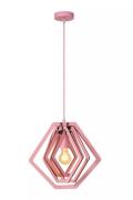 Lucide Mauro - hanglamp - 33,5 x 33,5 x 100 cm - roze
