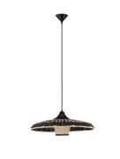 Nova Luce Capa - hanglamp - Ø 61 x 200 cm - natuurlijk en zwart