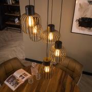 Vico Bars 5L - hanglamp - Ø 47 x 180 cm - houtskool