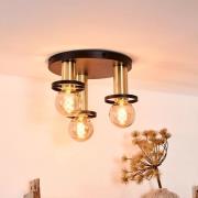 Lucide Anaka - plafondverlichting - Ø 30 x 17,5 cm - zwart en satijn m...