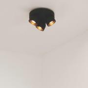 Nordlux Pitcher - opbouwspot - Ø 27 x 11,6 cm - zwart en goud